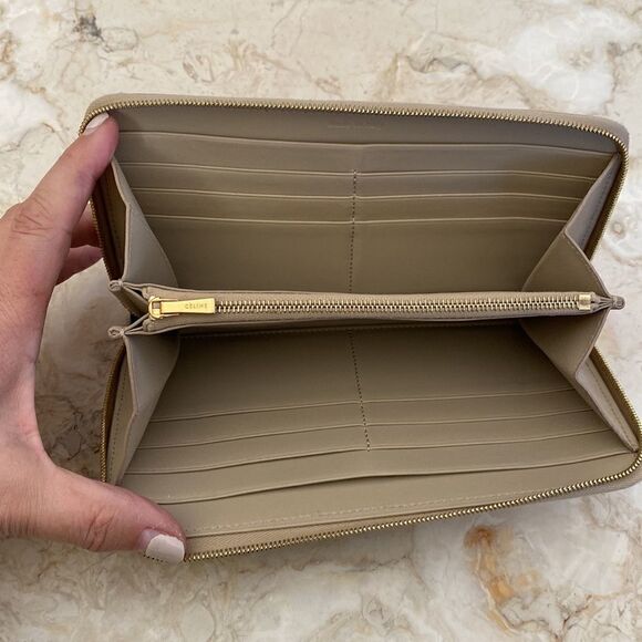 CELINE Bicolor Leather Zippy Zip Around Long Wallet - Picture 7 of 13